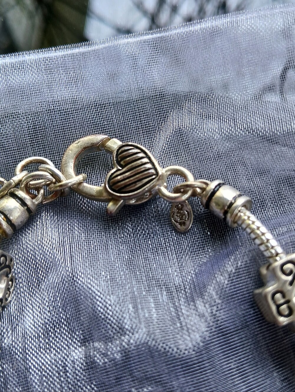 Premier Designs Charm Bracelet Silvertone Religious Cross Christian Jewelry - Picture 8 of 10
